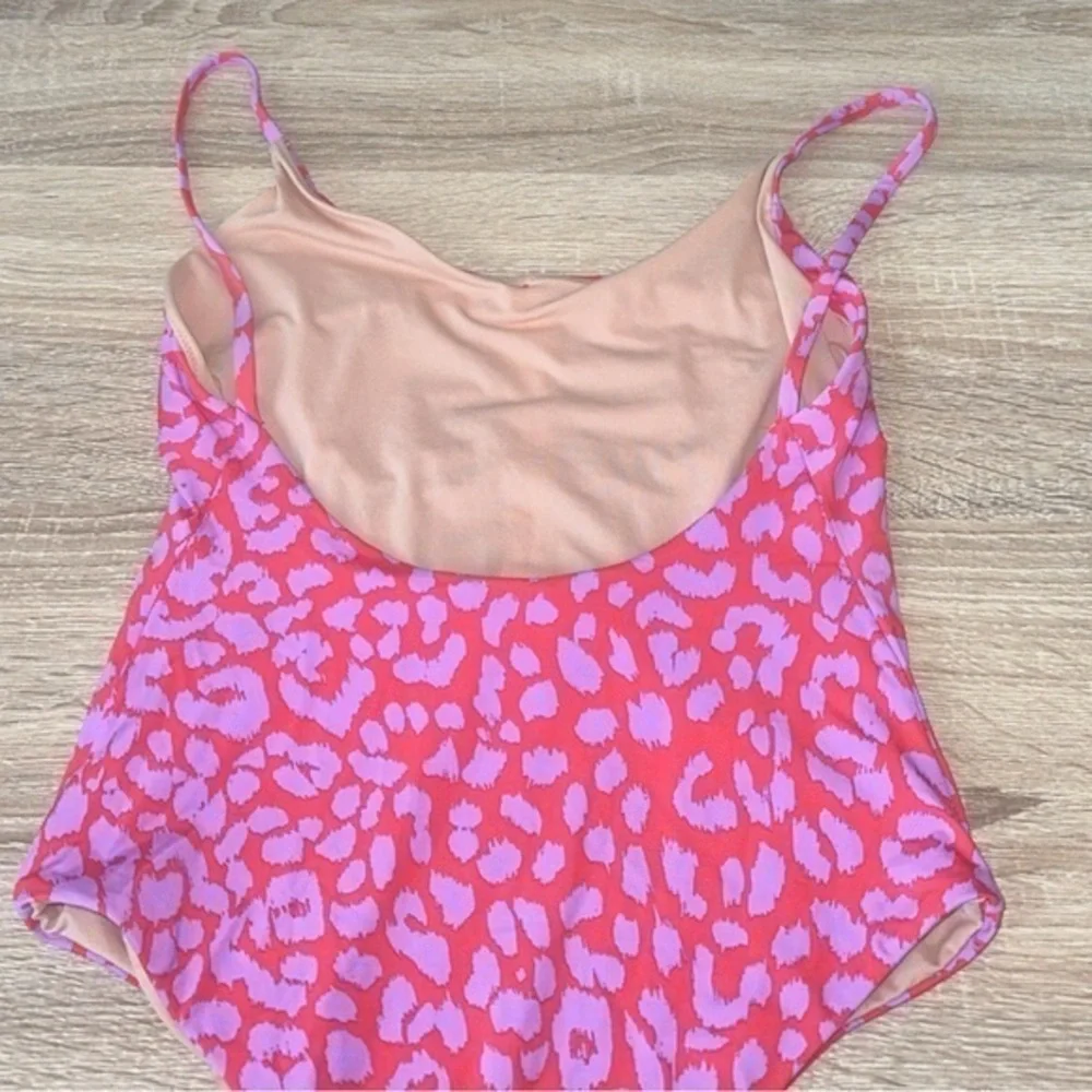 J. Crew Playa Laguna Cinch Pink & Purple Cheetah Leopard Print‎ Swimsuit